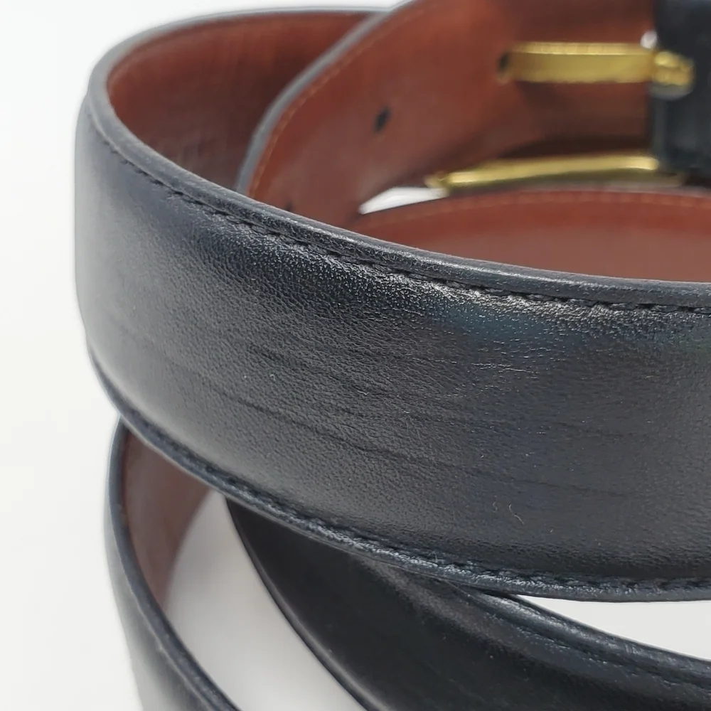 COACH BLACK LEATHER BELT GOLD BUCKLE MEN SIZE 40 CLASSIC MENSWEAR BUSINESS WORK